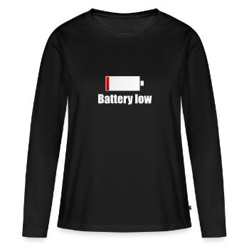 Battery Low - charge battery - Women's Premium Organic Long Sleeve Shirt - black - Front - Julia (174cm)