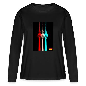 Tour de télévision de Berlin - T-shirt manches longues Premium bio Femme - noir - Devant - Julia (174cm)
