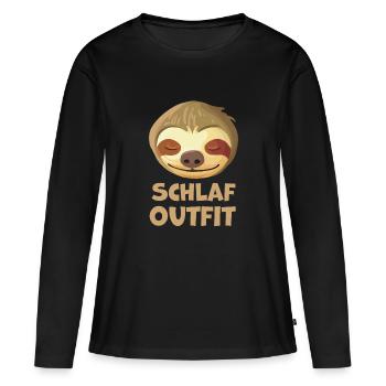 Schlafshirt Schlaf Faultier Schlafen Schlaf Shirt - Frauen Premium Bio Langarmshirt - Schwarz - Vorne - Julia (174cm)