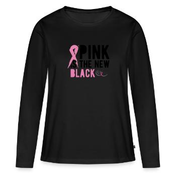 Pink is the new black - Frauen Premium Bio Langarmshirt - Schwarz - Vorne - Julia (174cm)