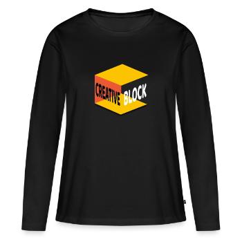 BLOC CRÉATIF - T-shirt manches longues Premium bio Femme - noir - Devant - Julia (174cm)