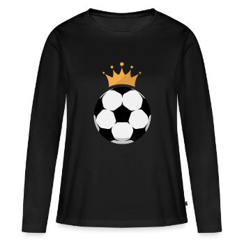 Logo du roi du football - T-shirt manches longues Premium bio Femme - noir - Devant - Julia (174cm)