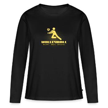 Volleyball Dredging Logo - Women's Premium Organic Long Sleeve Shirt - black - Front - Julia (174cm)