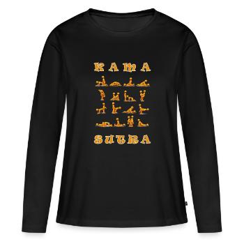 Maennel Kamasutra - T-shirt manches longues Premium bio Femme - noir - Devant - Julia (174cm)