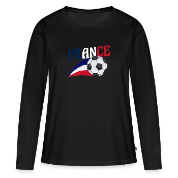 Français Français France - T-shirt manches longues Premium bio Femme - noir - Devant - Julia (174cm)