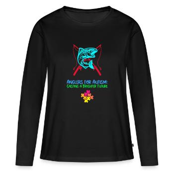 Angler für Autismus sorgen für eine bessere Zukunft - Frauen Premium Bio Langarmshirt - Schwarz - Vorne - Julia (174cm)
