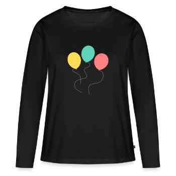 ballons - T-shirt manches longues Premium bio Femme - noir - Devant - Julia (174cm)