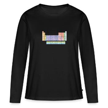 tableau périodique - T-shirt manches longues Premium bio Femme - noir - Devant - Julia (174cm)