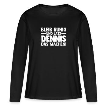 Vorname Dennis - Frauen Premium Bio Langarmshirt - Schwarz - Vorne - Julia (174cm)