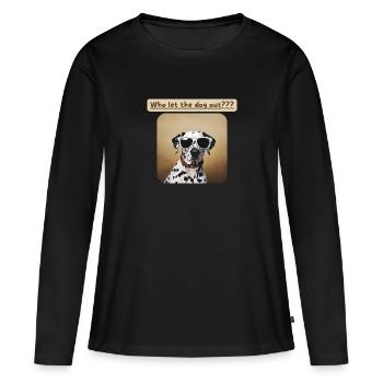 Les dalmatiens, qui ont laissé sortir le chien - T-shirt manches longues Premium bio Femme - noir - Devant - Julia (174cm)