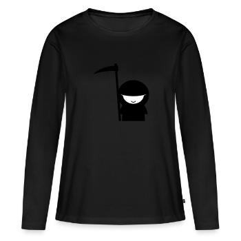 sensenmann - Frauen Premium Bio Langarmshirt - Schwarz - Vorne - Julia (174cm)