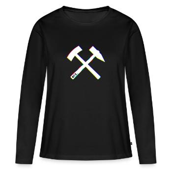 Schlägel & Eisen - Erzgebirge Mode et habillement - T-shirt manches longues Premium bio Femme - noir - Devant - Julia (174cm)