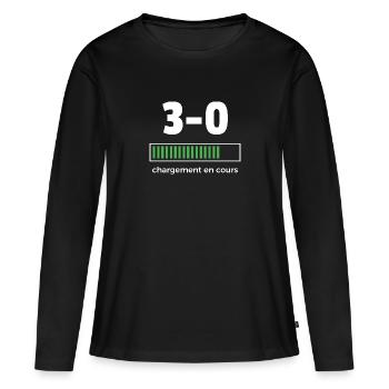 3 zéro - T-shirt manches longues Premium bio Femme - noir - Devant - Julia (174cm)