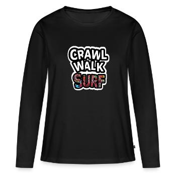 Bébé surfant - T-shirt manches longues Premium bio Femme - noir - Devant - Julia (174cm)