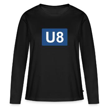Berlin U-Bahn U8 - Frauen Premium Bio Langarmshirt - Schwarz - Vorne - Julia (174cm)