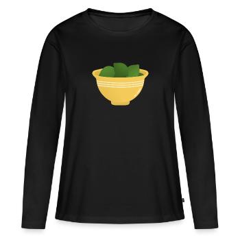 Bol de citrons verts - T-shirt manches longues Premium bio Femme - noir - Devant - Julia (174cm)