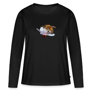 Biene / Biene - Frauen Premium Bio Langarmshirt - Schwarz - Vorne - Julia (174cm)