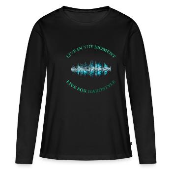 STYLE DUR - T-shirt manches longues Premium bio Femme - noir - Devant - Julia (174cm)