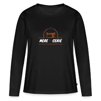 Mère cerie - T-shirt manches longues Premium bio Femme - noir - Devant - Julia (174cm)