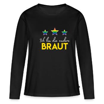 Lesbian Bride - Homo Marriage - Women's Premium Organic Long Sleeve Shirt - black - Front - Julia (174cm)