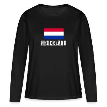 Pays-Bas Pays-Bas - T-shirt manches longues Premium bio Femme - noir - Devant - Julia (174cm)