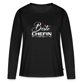 Beste Chefin Boss Arbeitgeberin Frauen - Frauen Premium Bio Langarmshirt - Schwarz - Vorne - Julia (174cm)