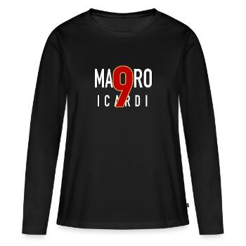 Attaquant 9 - T-shirt manches longues Premium bio Femme - noir - Devant - Julia (174cm)