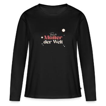 Beste Mutter der Welt-Muttertag - Frauen Premium Bio Langarmshirt - Schwarz - Vorne - Julia (174cm)