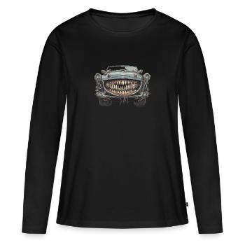La voiture de l’enfer - T-shirt manches longues Premium bio Femme - noir - Devant - Julia (174cm)