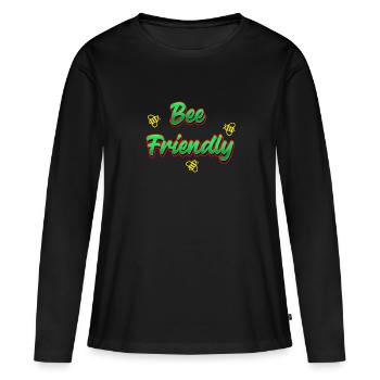 Bee friendly - Women's Premium Organic Long Sleeve Shirt - black - Front - Julia (174cm)