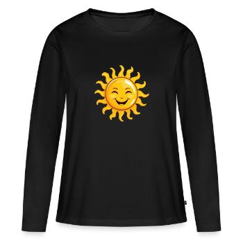 Soleil Rayon de soleil - T-shirt manches longues Premium bio Femme - noir - Devant - Julia (174cm)