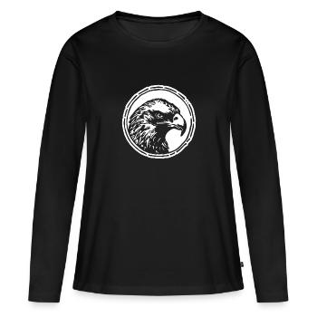 Aigle Tête d’aigle - T-shirt manches longues Premium bio Femme - noir - Devant - Julia (174cm)