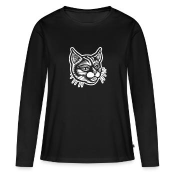 Cat Cats Cat Face - Women's Premium Organic Long Sleeve Shirt - black - Front - Julia (174cm)