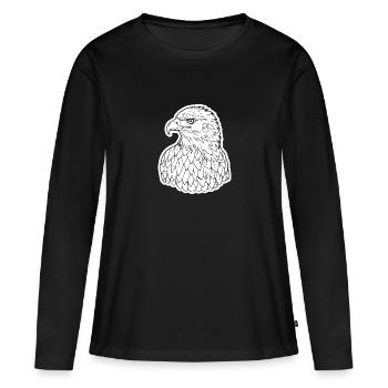 Aigle Tête d’aigle - T-shirt manches longues Premium bio Femme - noir - Devant - Julia (174cm)