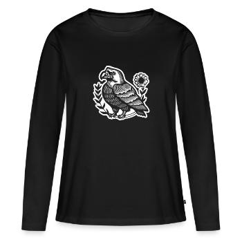 Aigle Tête d’aigle - T-shirt manches longues Premium bio Femme - noir - Devant - Julia (174cm)