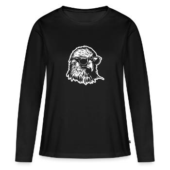 Aigle Tête d’aigle - T-shirt manches longues Premium bio Femme - noir - Devant - Julia (174cm)