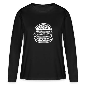 Burgers de Hambourg - T-shirt manches longues Premium bio Femme - noir - Devant - Julia (174cm)