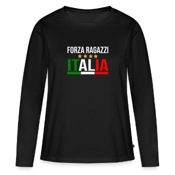 Italie Italien Italien Italie - T-shirt manches longues Premium bio Femme - noir - Devant - Julia (174cm)