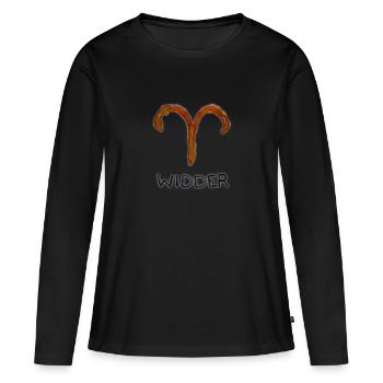 Sternzeichen Widder - Frauen Premium Bio Langarmshirt - Schwarz - Vorne - Julia (174cm)