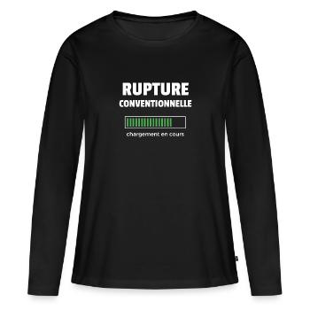 rupture conventionnelle chargement en cours - T-shirt manches longues Premium bio Femme - noir - Devant - Julia (174cm)