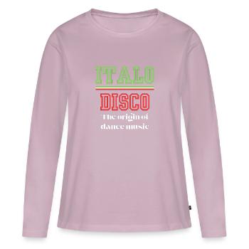 Italo Disco T Shirt La Musique De Danse Originale - T-shirt manches longues Premium bio Femme - rose poudré - Devant - Julia (174cm)