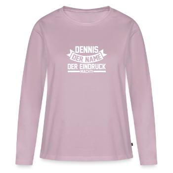 First name Dennis - Women's Premium Organic Long Sleeve Shirt - dusky pink - Front - Julia (174cm)