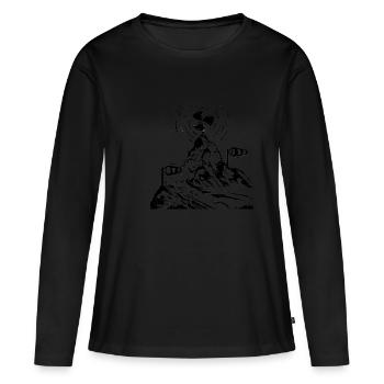 Ventilator, Wind, Sturm, Gipfel - Frauen Premium Bio Langarmshirt - Schwarz - Vorne - Julia (174cm)