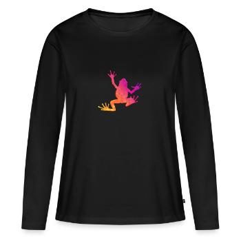 Rainette - T-shirt manches longues Premium bio Femme - noir - Devant - Julia (174cm)