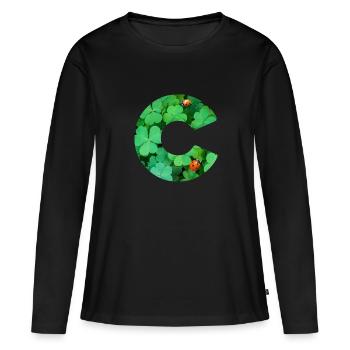 Trèfles C - T-shirt manches longues Premium bio Femme - noir - Devant - Julia (174cm)