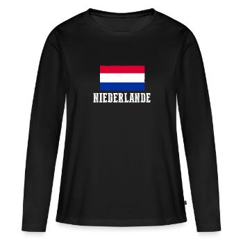 Pays-Bas Pays-Bas - T-shirt manches longues Premium bio Femme - noir - Devant - Julia (174cm)