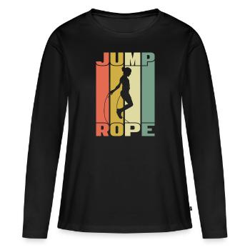 Corde à sauter Corde à sauter Corde à sauter - T-shirt manches longues Premium bio Femme - noir - Devant - Julia (174cm)