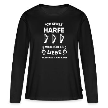 Harfe - Frauen Premium Bio Langarmshirt - Schwarz - Vorne - Julia (174cm)