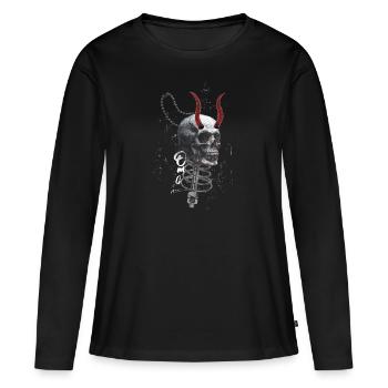 OMG - T-shirt manches longues Premium bio Femme - noir - Devant - Julia (174cm)
