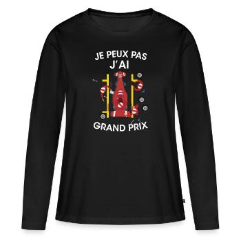 Je peux pas j'ai grand prix fête course de voiture - T-shirt manches longues Premium bio Femme - noir - Devant - Julia (174cm)
